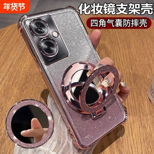 闪粉新款带支架适用oppoA2手机壳气囊oppofindx8镜头全包防摔A97软硅胶高级感5pro曲屏女0pp0外壳