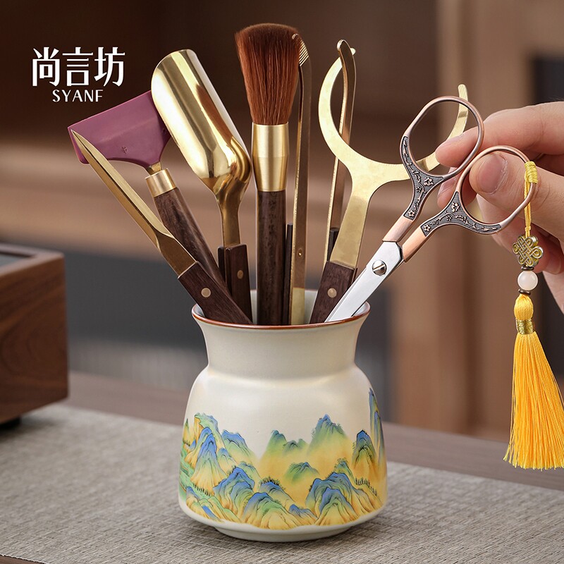 汝窑茶道六君子套装家用轻奢高档图片