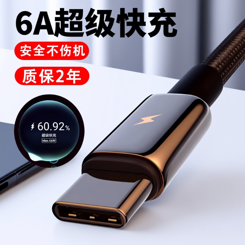 手机充电线数据线typec快充安卓120w线适用华为vivo荣耀