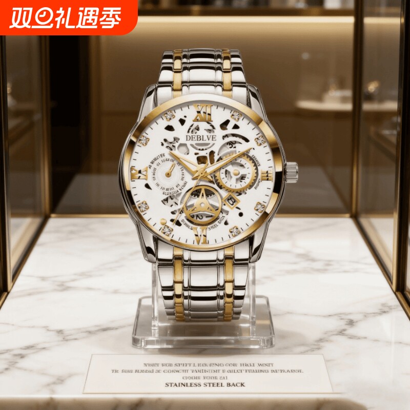 全自动名牌手表男士非机械表学生潮流镂空全自动十大防水男款正品