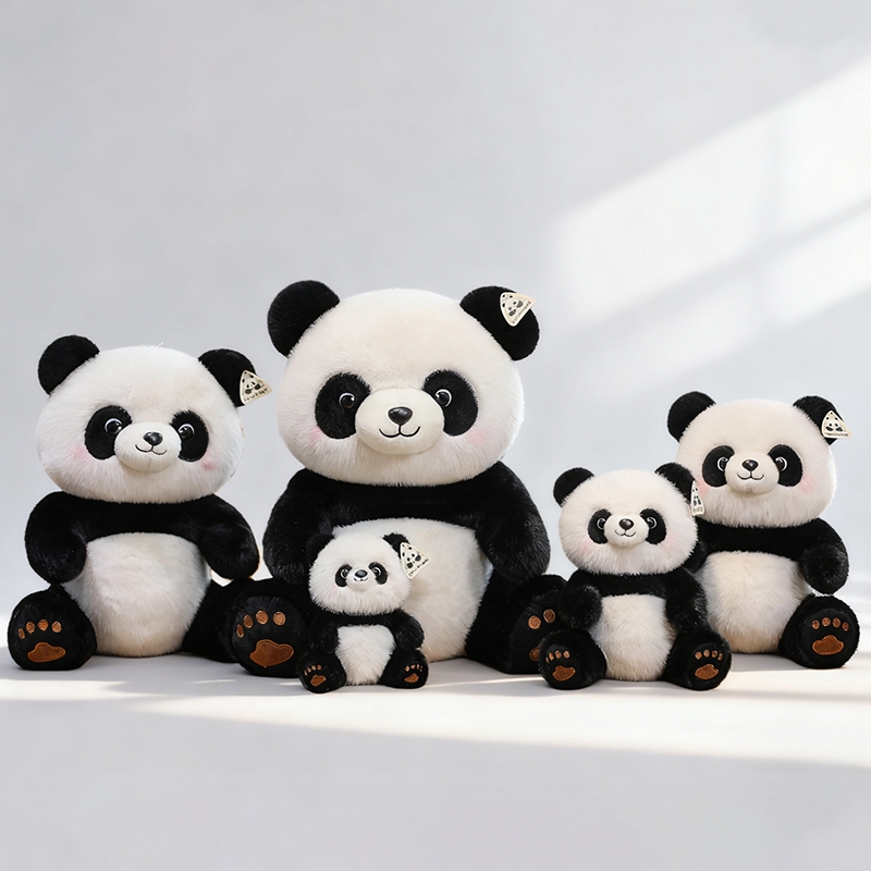 可爱熊猫公仔毛绒玩具仿真熊猫