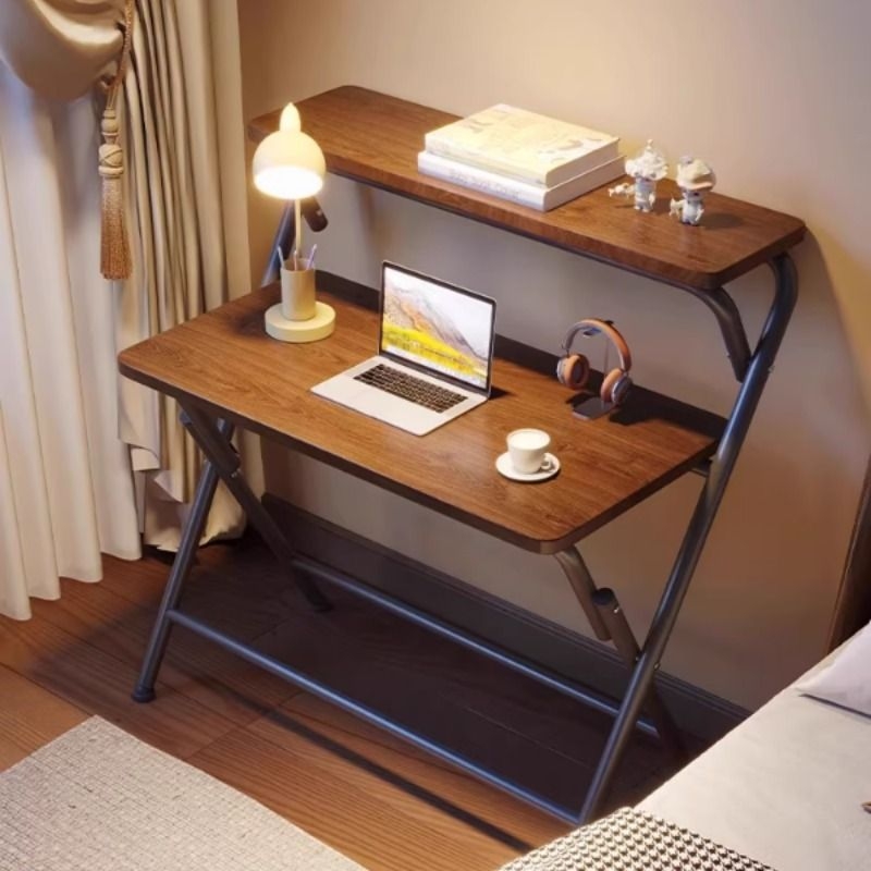 免安装折叠桌小户型电脑桌书桌书架一体桌子简易学习桌学生办公桌