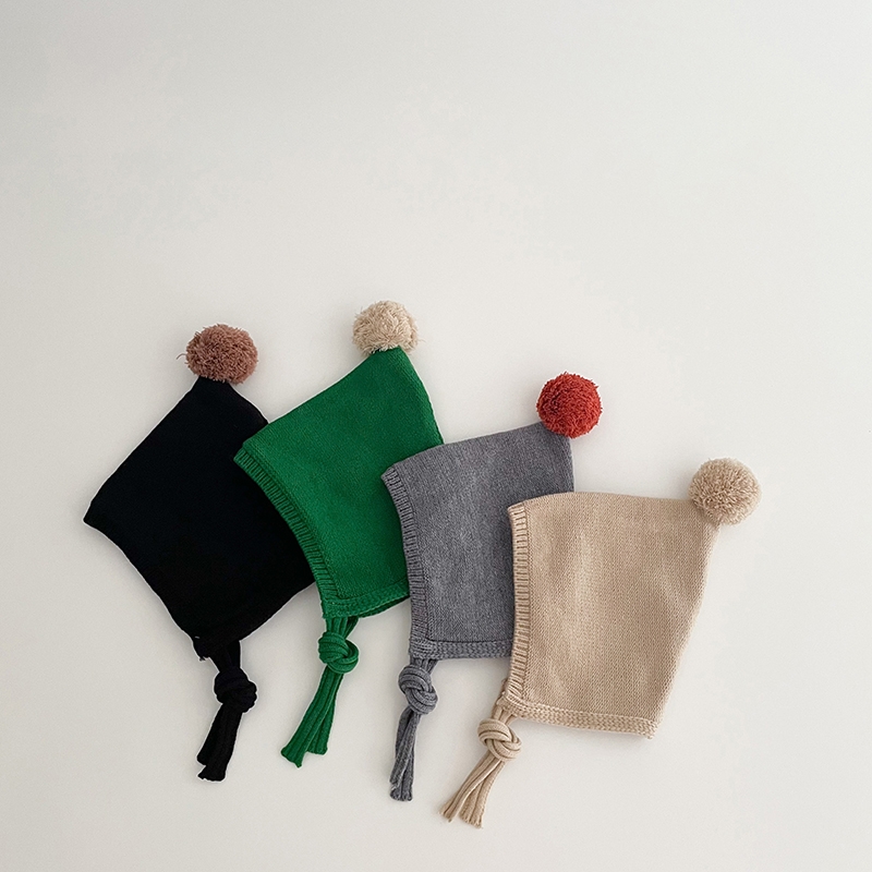 儿童帽子秋冬韩系ins宝宝毛球帽