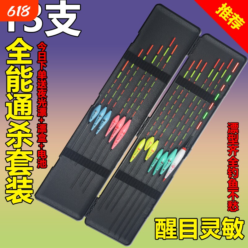 鱼漂套装全套浮漂高灵敏一整套漂盒夜光纳米野钓醒目加粗鲫鱼浅水