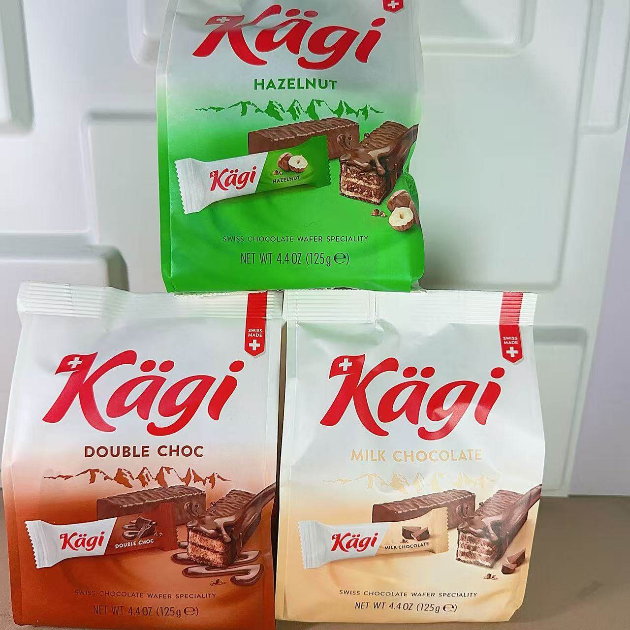 瑞士进口卡奇迷你牛奶榛子特浓巧克力威化饼干125g袋装临期特价