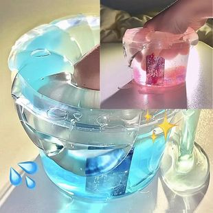 儿童高颜值透明硅胶童仔三井泉假水泡泡奶安全无毒大桶不粘手厚实