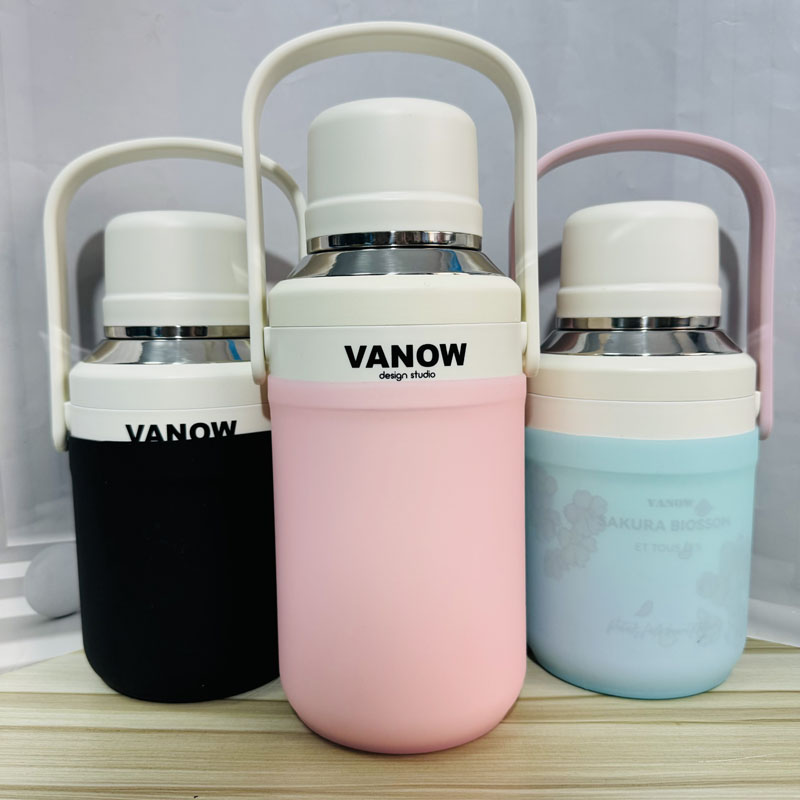 9.5CM10硅胶杯套Vanow保温杯保护套大容量900ml1200杯垫全包透明