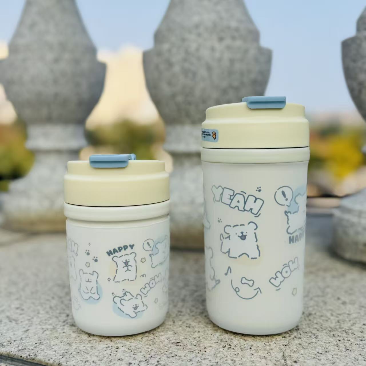 言仓线条小狗硅胶杯套