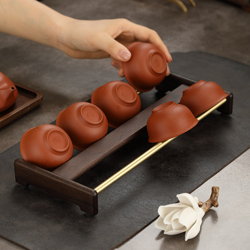 黑檀木实木茶杯架复古铜木品茗杯收纳展示架沥水架功夫茶具配件,餐饮具,茶道/零配,淘宝优惠券,粉丝福利购,淘宝优惠卷