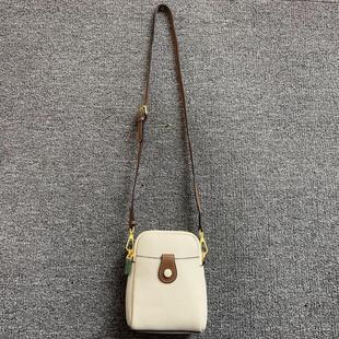 商场撤柜货真皮女手机包春夏百搭时尚 头层牛皮撞色女单肩手机包