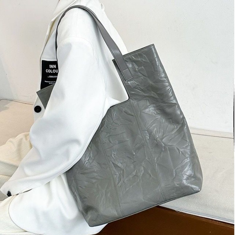 梦嘉丽进口小牛皮托特包女