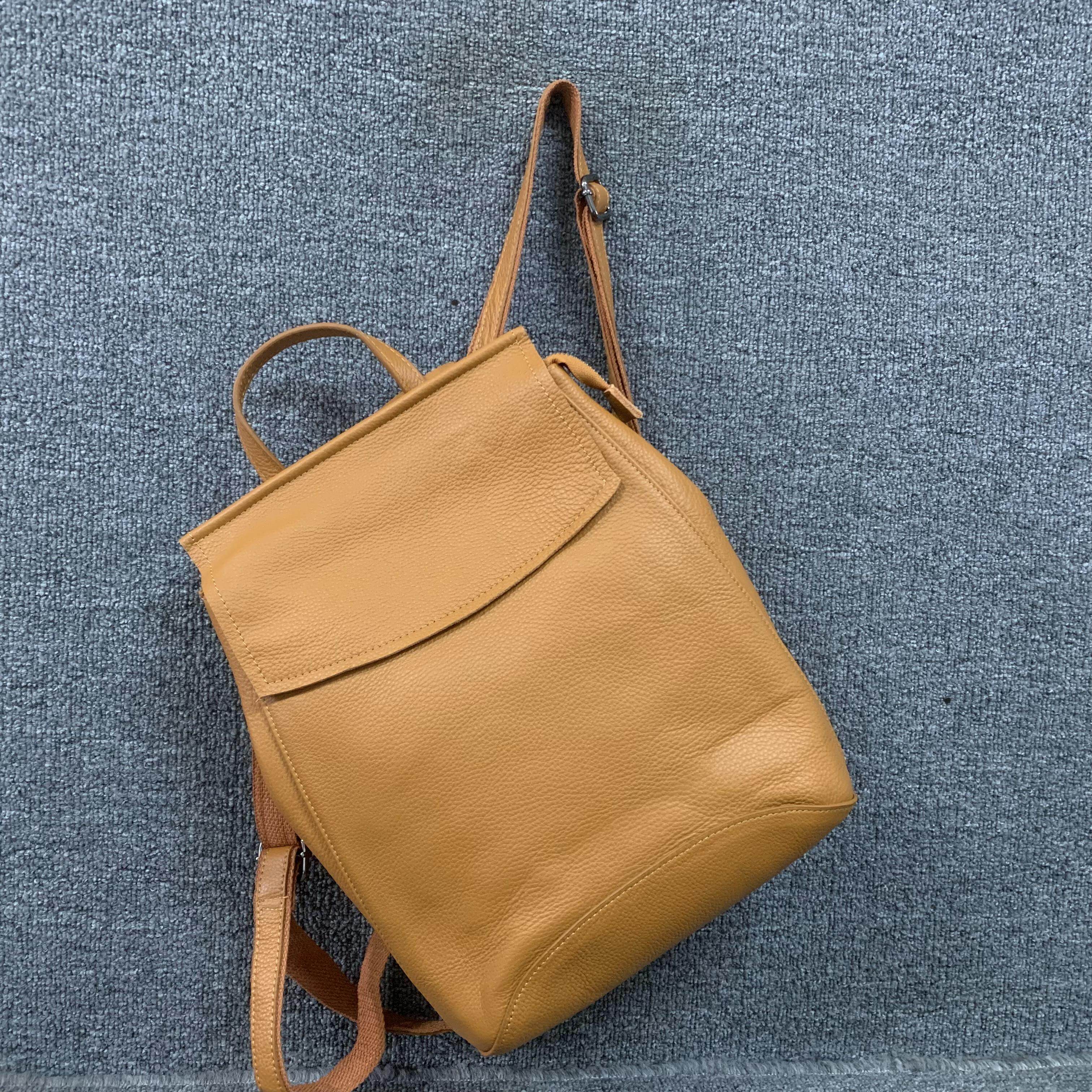 软皮新品双肩包~~韩版百搭学院风头层牛皮简约百搭实用单肩背包女