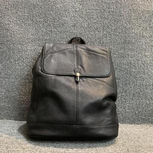 新品真皮背包韩版头层牛皮男女通用简约大容量双肩包好看实用背包