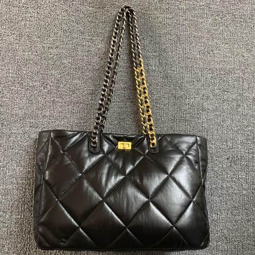 梦嘉丽羊皮链条单肩大容量女包