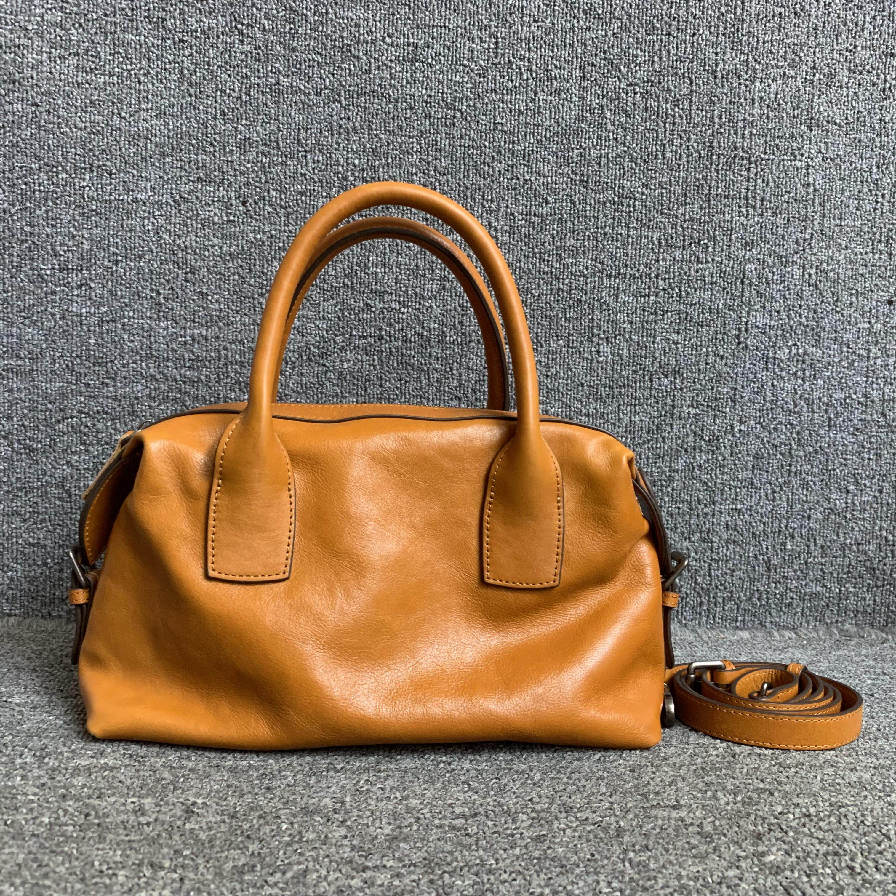 小众新款真皮女包复古百搭时尚头层植鞣牛皮女手提单肩实用饺子包