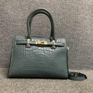 尾货捡漏 女包小众气质晚宴复古头层牛皮女手提单肩锁扣铂金包