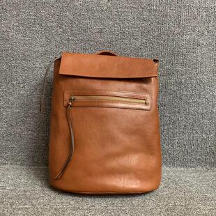 复古真皮背包韩版百搭时尚头层植鞣牛皮树膏皮男女通用双肩背包