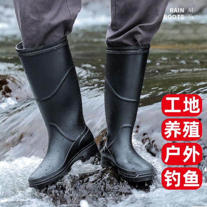 防水厚钓鞋男款冬季保鞋暖雨靴加绒内胆可拆长筒鱼LGY专用棉雨加