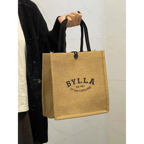 布包包2女手袋025新款大容量提托ATK特包通帆勤外出麻布手提包定