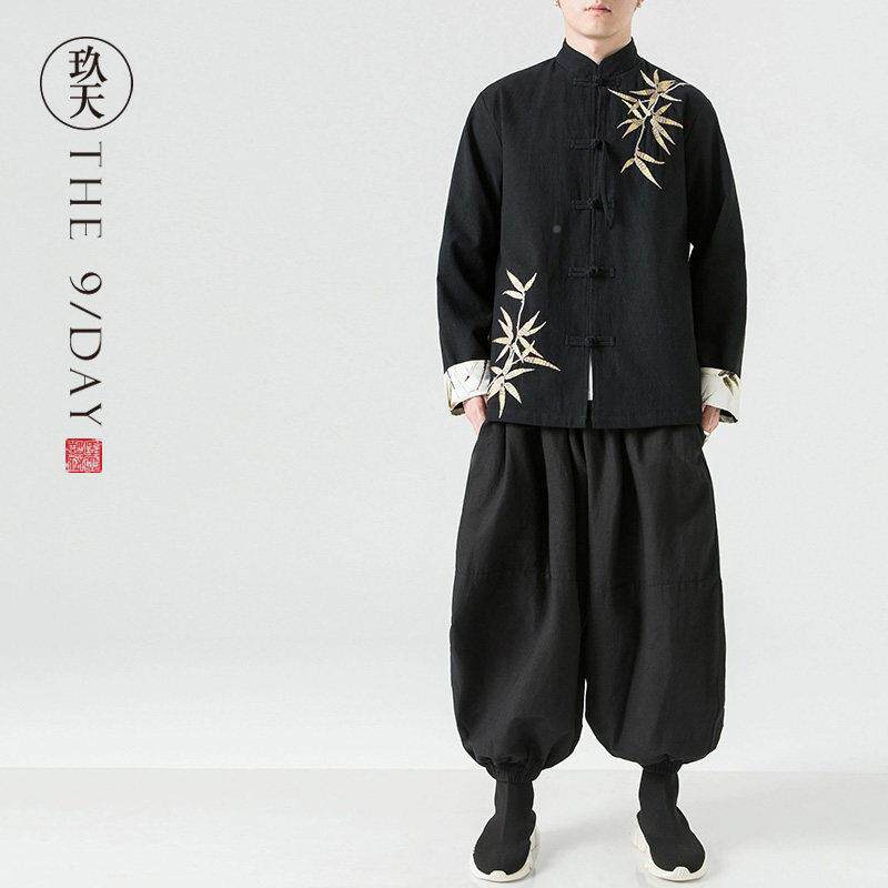 春季新中男式装4008-A99棉汉麻装外套中国风服亚麻盘扣唐衬衫竹子