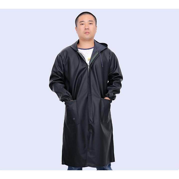 200皮质p斤u秋服冬6523季男士皮衣防水产工作大褂防污油罩衣加肥