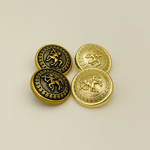金属人马射手座衣服外套上衣扣子金色复古大衣风衣西装纽扣高档