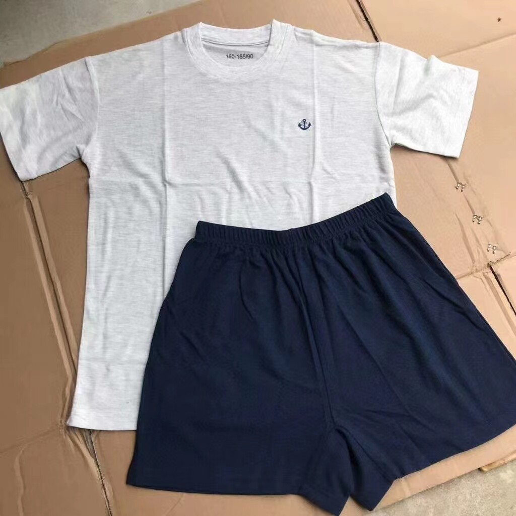 正品长航抗菌体能服短袖T恤亚麻棉织混纺圆领夏季体能训练套装