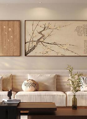 双清图宋代美学壁画客厅沙发背景