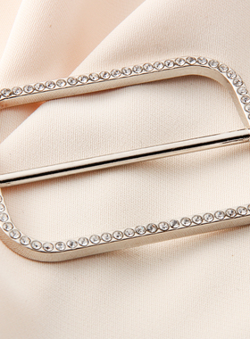 金属镶钻调节扣大衣风衣日字扣女腰带皮带扣头短T衣角打结装饰扣