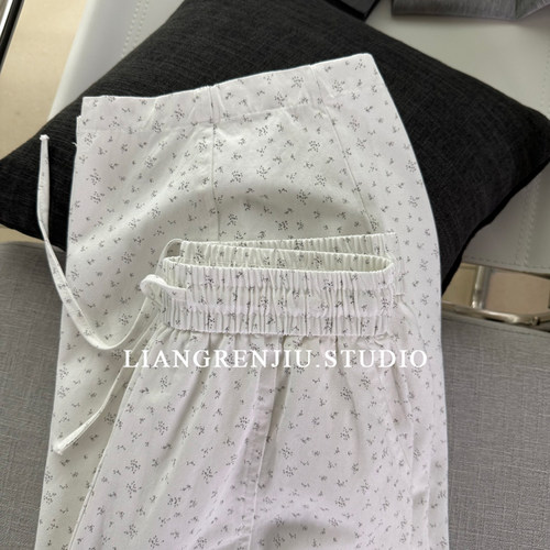 巨巨好！莱塞尔棉。碎花宽松慵懒优质宽腿裤休闲裤2777WR