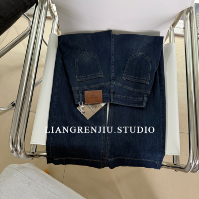 四面弹。巨显瘦！直筒春夏高腰牛仔裤006LR