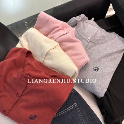 自留推荐好货！绵羊毛。高质感。春季圆领针织开衫针织衫T