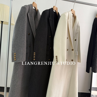 非常帅气 翻领厚实双面羊毛呢大衣毛呢外套95802WR 多扣金属感