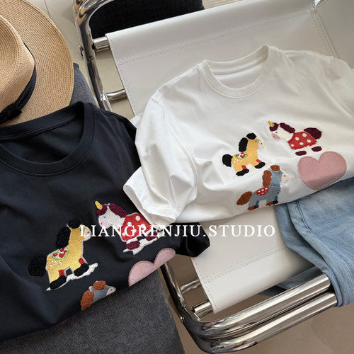DBD正品。精工小马刺绣。优质短袖夏季棉质T恤05C