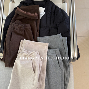 6705DR 休闲裤 加绒加厚 柔软显瘦松弛感秋冬直筒裤