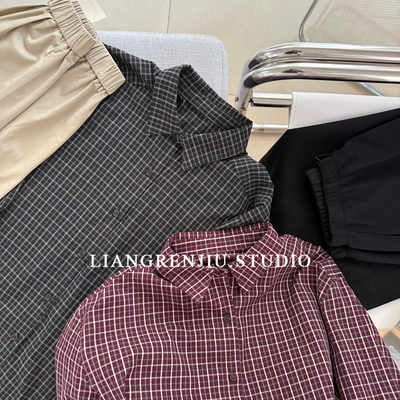 DBD正品。气质高智型。复古小格子长袖春季新款衬衫10299M