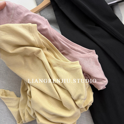 MIssQ。高弹Q软。春季温柔优质长袖T恤3267M