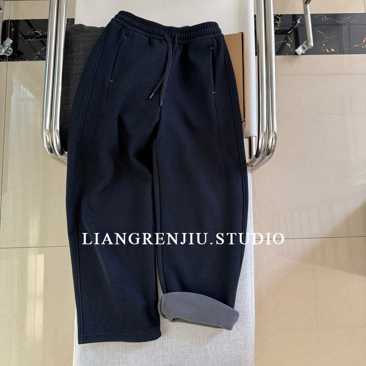 高腰直筒纯色百搭休闲裤