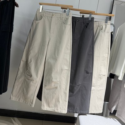 高腰直筒纯色百搭休闲裤