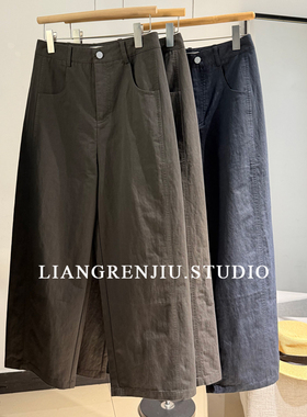 出韩系列。都是高货。直筒不挑人。利落显瘦抗棉质百搭长裤35256W