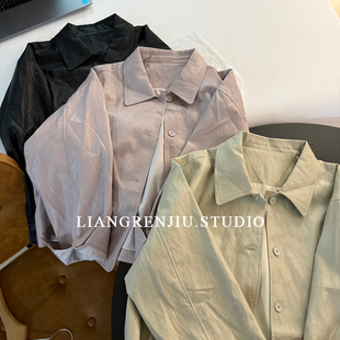 实穿翻领秋季 新款 皮衣短外套8025XR PU三色 普普风