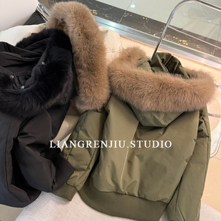 公司货。真毛领。可溯源。防风厚实90白鸭绒外套羽绒服66823A