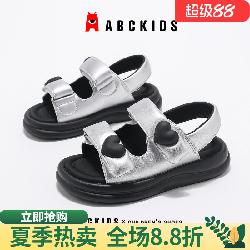 abckids夏季女童公主凉鞋