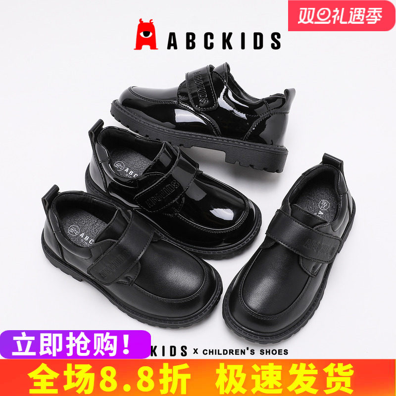 abckids儿童皮鞋女童小黑鞋2025春秋季新品小公主校园演出鞋男孩