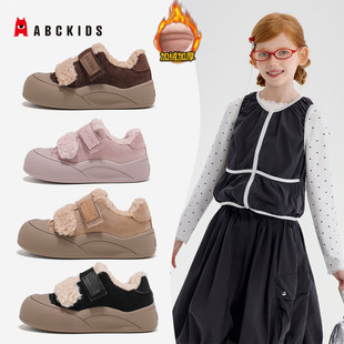 abckids童鞋儿童棉鞋男2025冬季新款小童鞋加绒保暖女童休闲官方