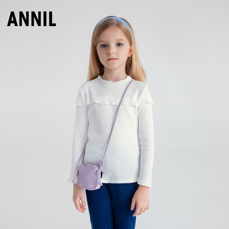 安奈儿童装女童中领长袖T恤2025秋新款时尚弹力甜美半高领打底衫,童装/婴儿装/亲子装,T恤,淘宝优惠券,粉丝福利购,淘宝优惠卷