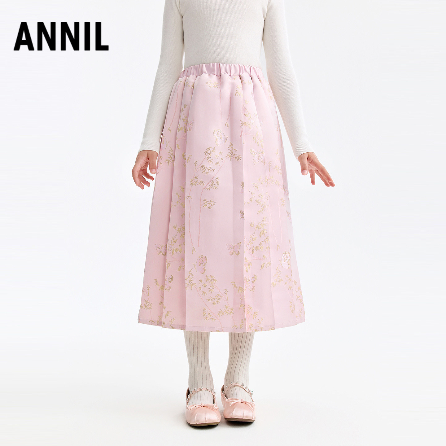 安奈儿童装女童半身裙2026春新款浅粉色中长复古新式国风马面裙子,童装/婴儿装/亲子装,半身裙,淘宝优惠券,粉丝福利购,淘宝优惠卷
