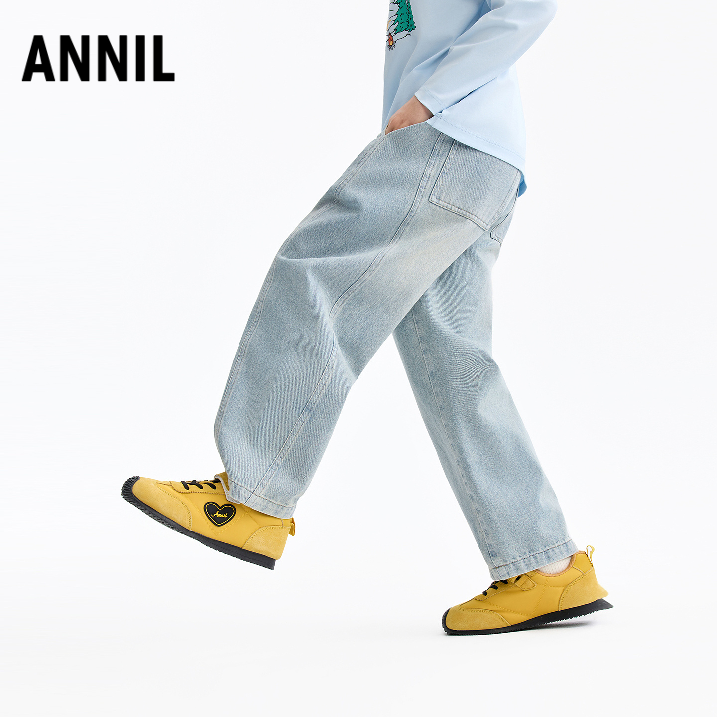 安奈儿童装男童全腰牛仔单裤2026春新款