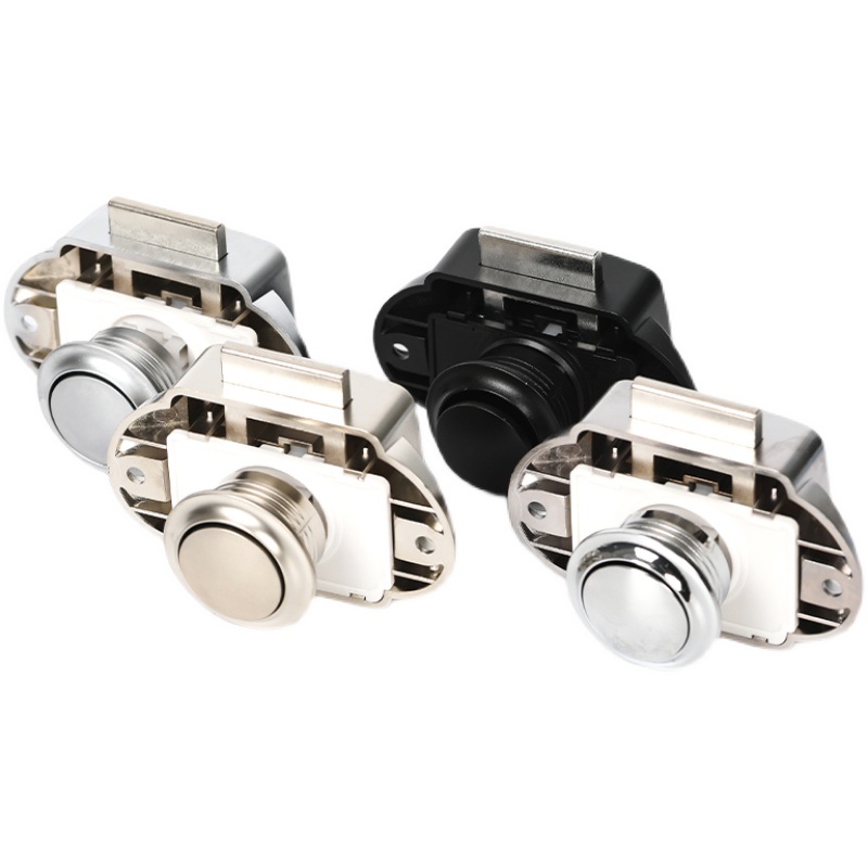 房车锁房车配件大全抽屉大按钮锁救护车游艇船锁拉手无钥匙按压锁