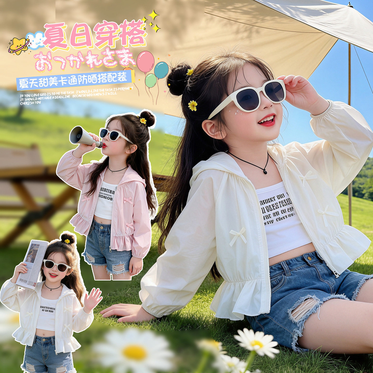 女童防晒衣夏季薄款女宝宝防紫外儿童皮肤衣/防晒衣